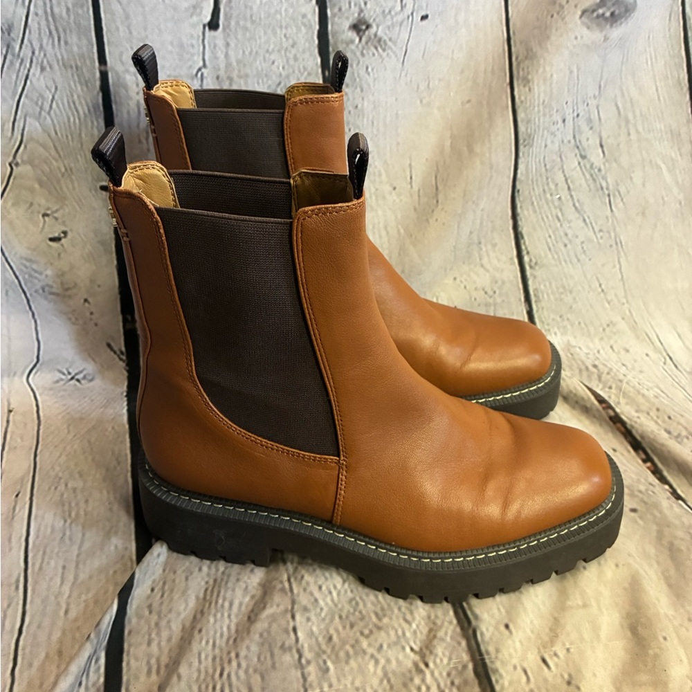 Sam Edelman Brown Combat & Moto Boots